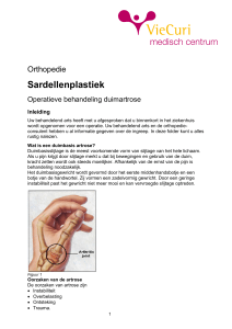 Sardellenplastiek - Operatieve behandeling duimartrose