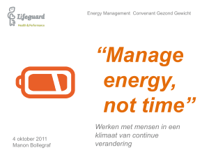 Manage energy, not time - Manon Bollegraf