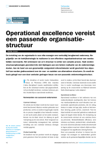 operational excellence vereist een passende organisatie structuur