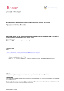 University of Groningen Propagation of ultrashort pulses in