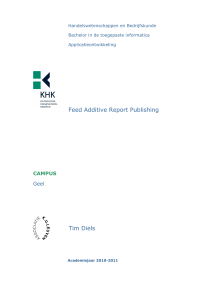 Tim Diels Feed Additive Report Publishing