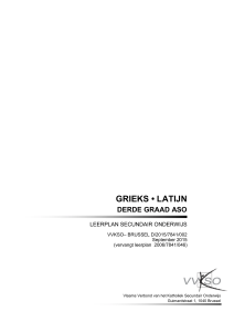 Grieks • Latijn Derde GRAAD Aso - VVKSO - ICT