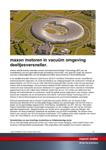 maxon motoren in vacuüm omgeving deeltjesversneller.