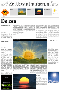 wat is de zon - ZelfKrantMaken.nl