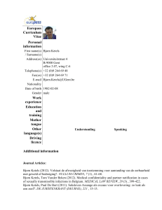 Europass Curriculum Vitae Personal information First name(s