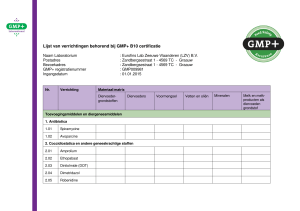 GMP+ B10 Lijst van verrichtingen Eurofins Lab Zeeuws Vlaanderen