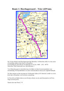 Route 1: Heerhugowaard – Trier (429 km).