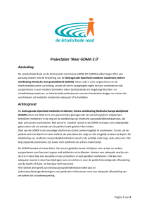 Projectplan `Naar GOMA 2.0` - Stichting De Letselschade Raad