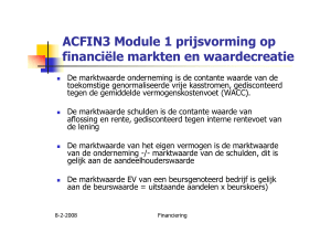 ACFIN3 Module 1 prijsvorming op financiële markten en