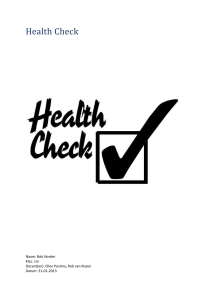 Health Check verslag - Bob Norder.