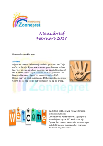 Nieuwsbrief Februari 2017 - Kinderopvang Zonnepret Almere