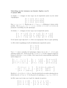 Uitwerking van het tentamen van Lineaire Algebra voor E, 17 januari