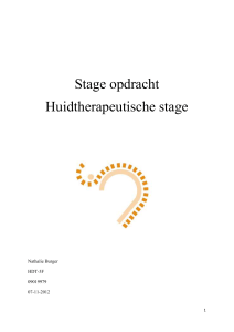 Stage opdracht Huidtherapeutische stage Nathalie Burger HDT