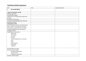 Checklist activiteit organiseren - Meeuwen