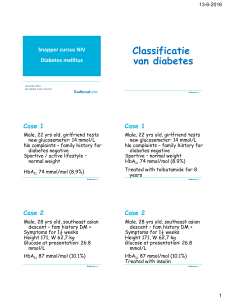 Classificatie van diabetes Case 1