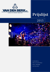 Prijslijst 2015 - Van den Berk BV