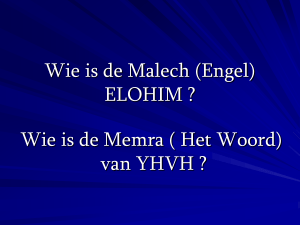 who is the malech elohim? - Messiaans het levend water