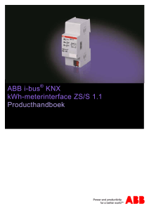 ABB i-bus KNX kWh-meterinterface ZS/S 1.1 Producthandboek