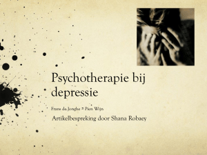 Psychotherapie bij depressie Frans de Jonghe * Pien Wijn
