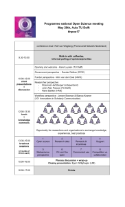 Programme national Open Science meeting May 29th, Aula TU Delft