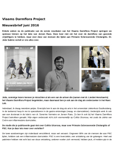 Vlaams Darmflora Project Nieuwsbrief juni 2016