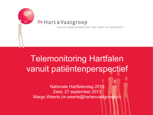 Telemonitoring Hartfalen vanuit patiëntenperspectief Nationale