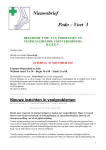 Nieuwsbrief - Belgische Unie van Podologen en Gespecialiseerde