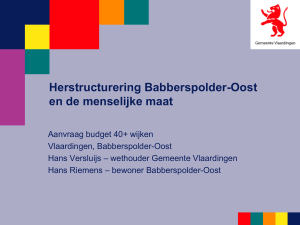 Herstructurering Babberspolder-Oost en de menselijke