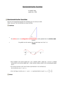 Goniometrische functies Goniometrische functies