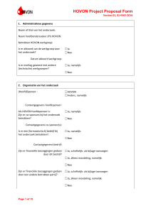 Template for HOVON Project Proposal form