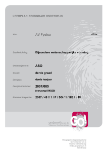AV Fysica ASO 2007/085 - GO! Pro - GO! Onderwijs van de Vlaamse