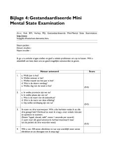 Bijlage 4: Gestandaardiseerde Mini Mental State Examination