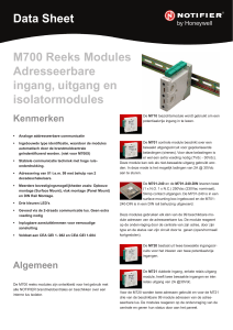 Data Sheet M700 Reeks Modules Adresseerbare ingang, uitgang