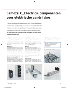 Camozzi C_electrics: componenten voor elektrische aandrijving