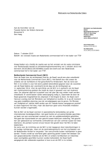 Kamerbrief over Nederlands commercieel hof en TTIP