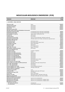 MOLECULAIR-BIOLOGISCH ONDERZOEK (PCR)