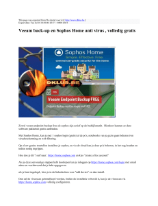Veeam back-up en Sophos Home anti virus