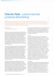 Chemie-Pack - Lessons learned juridische afhandeling