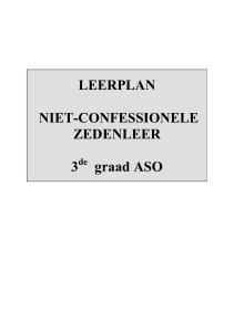 LEERPLAN NIET-CONFESSIONELE ZEDENLEER 3 graad ASO