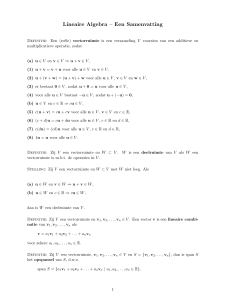 Lineaire Algebra – Een Samenvatting