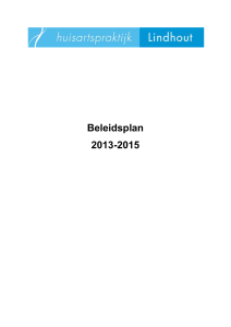 Beleidsplan 2013-2015 - Huisartspraktijk Lindhout - huisarts