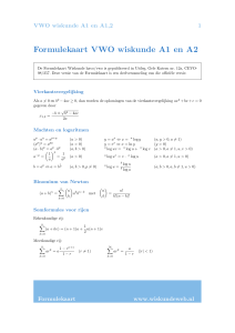 Formulekaart VWO wiskunde A1 en A2