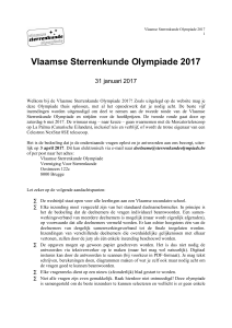 Vlaamse Sterrenkunde Olympiade 2017