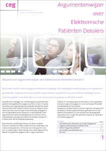 Argumentenwijzer over Elektronische Patiënten Dossiers (EPD)