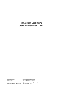 ACTUARIËLE VERKLARING (pensioenfonds)