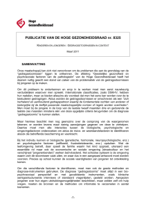 PUBLICATIE VAN DE HOGE GEZONDHEIDSRAAD nr. 8325