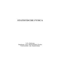 statistische fysica - Homepages of UvA/FNWI staff