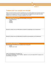 Toetsen plan van aanpak aan situatie