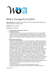 WOA 4: Verslag 01/12/2015 Aanwezigheden: Jana Mathues, Douwe