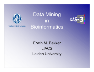 Data Mining in Bioinformatics - Department of Computer Science